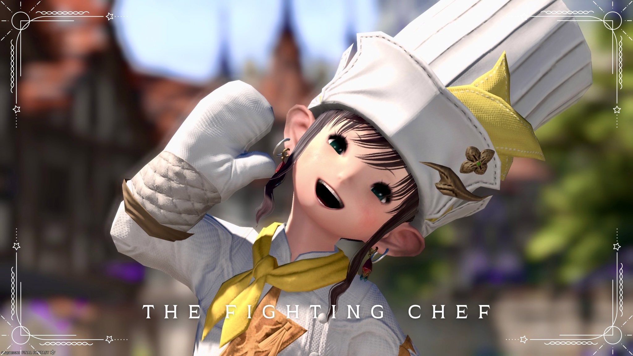 【ミラプリ】黄色いスカーフの「戦うコックさん？」調理師AF装備 MIX アレンジコーデ ララフェル FF14ブログ Norirow Note 27