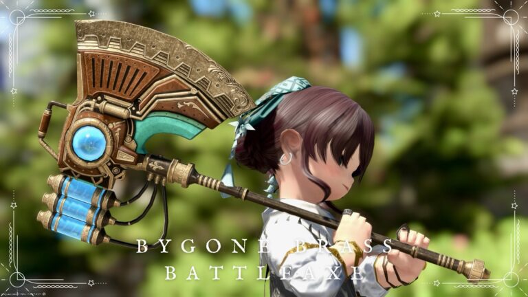 Classic Vacuum-tube Bronze Axe: Warrior Weapon "Bygone Brass Battleaxe" Lalafell FF14 Blog Norirow Note 20