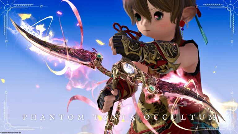 Monk's Phantom Weapon (PW) Final Stage – Glowing Transforming Double-Bladed Sickle "Phantom Tonfa Occultum" Lalafell FF14 Blog Norirow Note 20