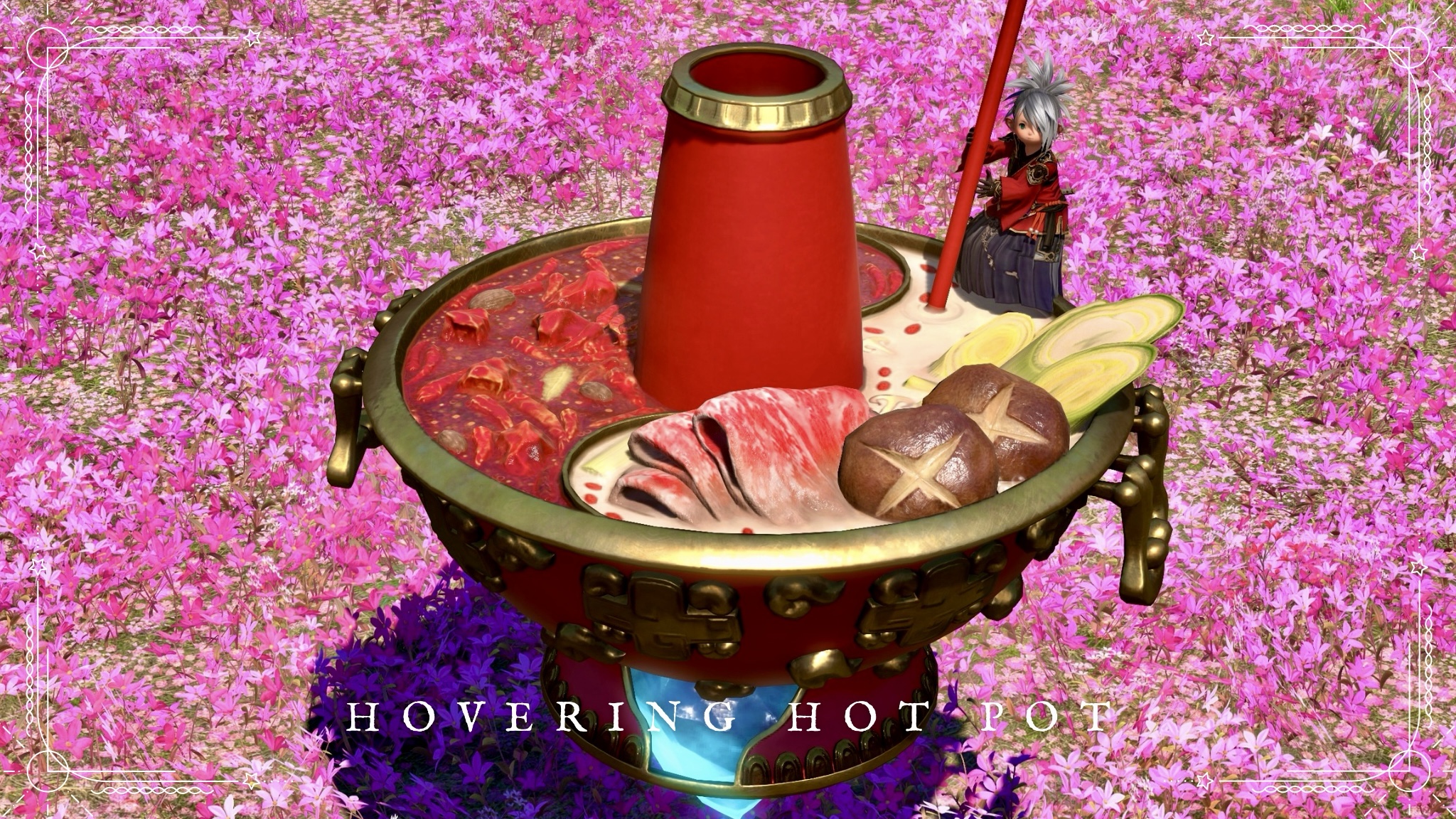 Une soupe qui fait frémir la langue et un bouillon clair !? La monture fondue volante « Fondue orientale » Lalafell FF14 Blog Norirow Note 23