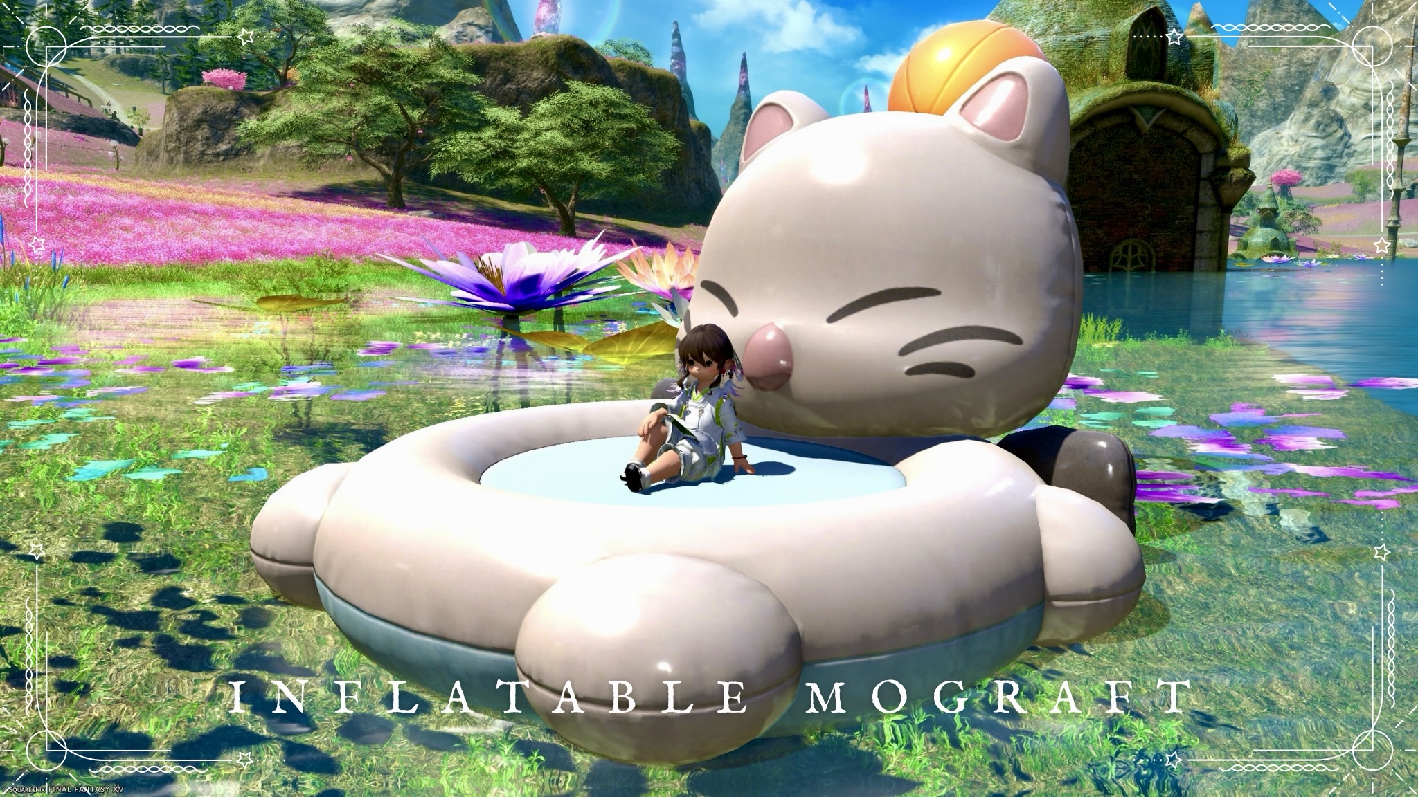 可愛いモーグリの大きな浮き輪のマウント『モーグリフロート』 (紅蓮祭2026) ララフェル FF14ブログ Norirow Note 24