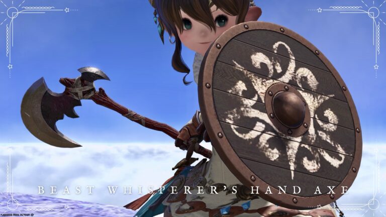 魔獣使い武器・木の丸盾が可愛い野生斧『ビーストウィスパラー・ハンドアクス』 ララフェル FF14ブログ Norirow Note 20