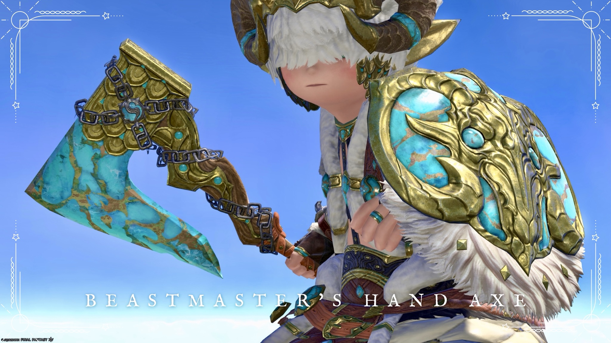ターコイズが可愛い片手斧・魔獣使いのAF1武器『ビーストマスター・ハンドアクス』 ララフェル FF14ブログ Norirow Note 24
