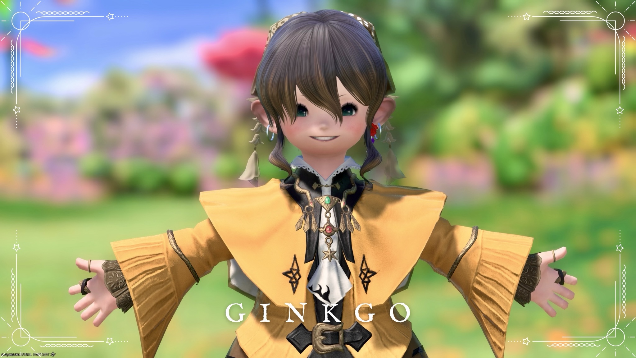 【ミラプリ】秋色な「イチョウ並木の葉」コーデ♪- 黒魔道士AF4装備アレンジ ララフェル FF14ブログ Norirow Note 28