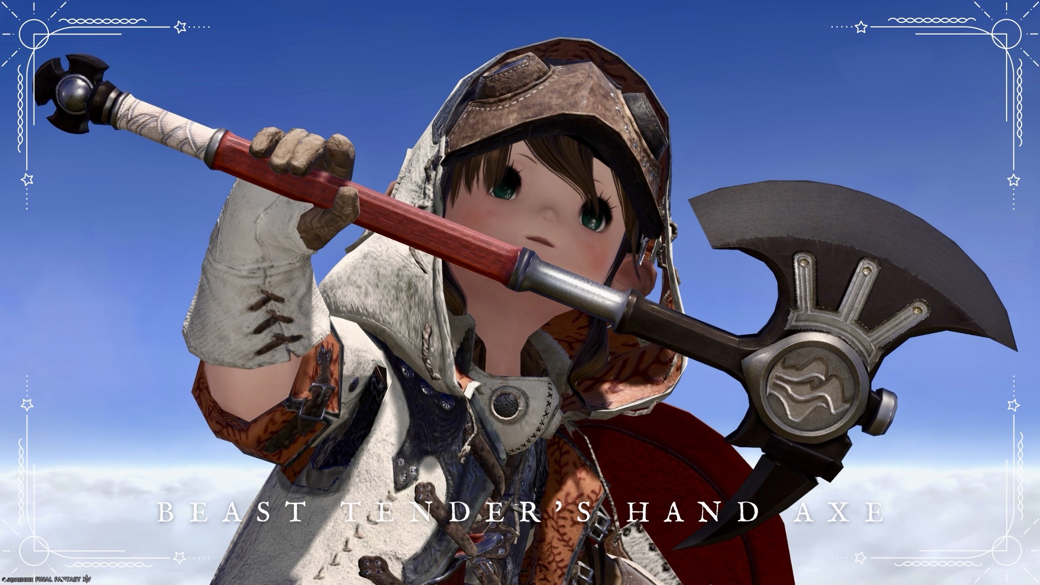 魔獣使い武器・赤い持ち手の初期の可愛い片手斧『ビーストテンダー・ハンドアクス』 ララフェル FF14ブログ Norirow Note 23