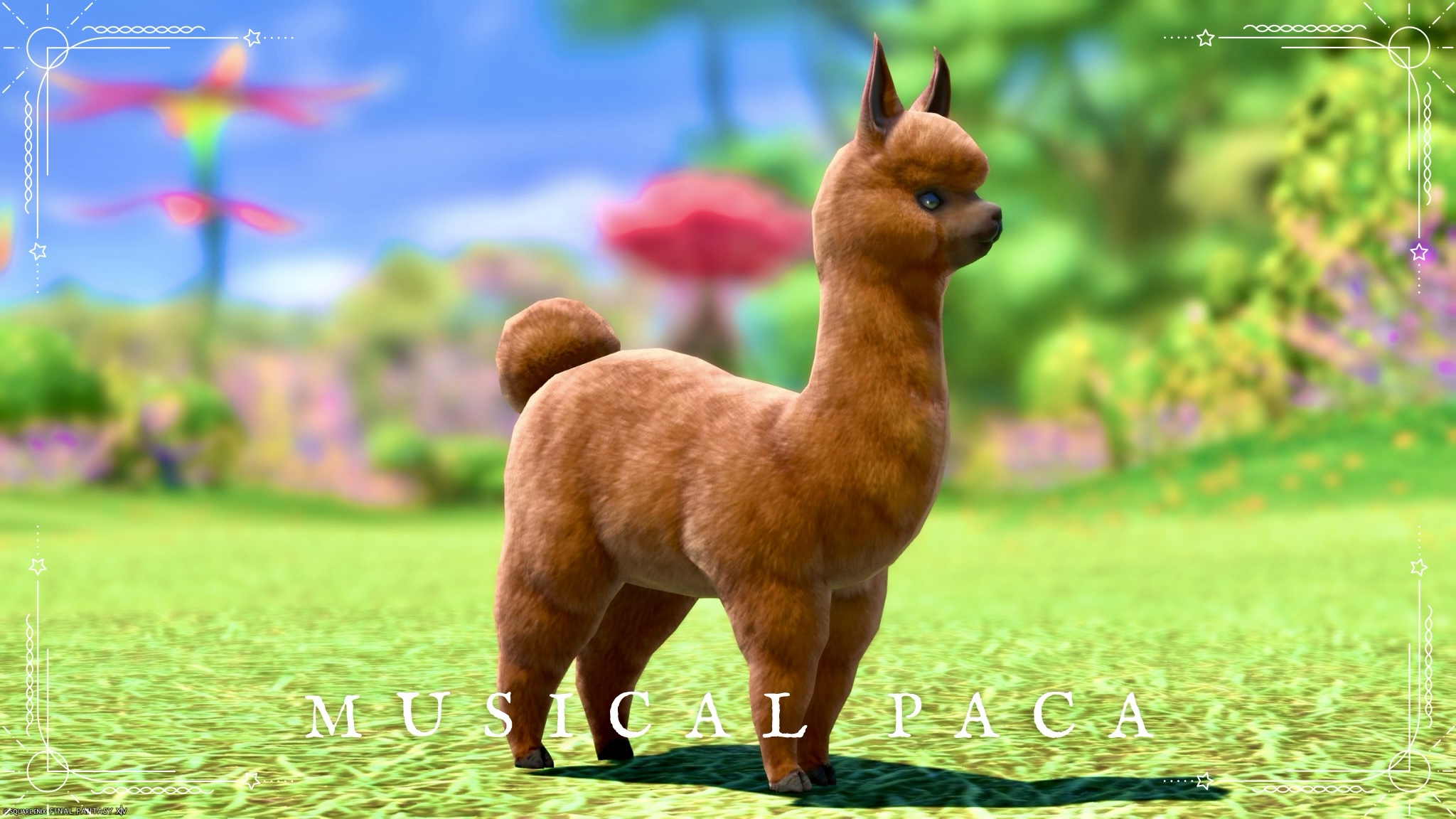 A brown baby alpaca minion! "Musical Paca" (Soundtrack: TRAIL TO THE HEAVENS bonus) Lalafell FF14 Blog Norirow Note 24