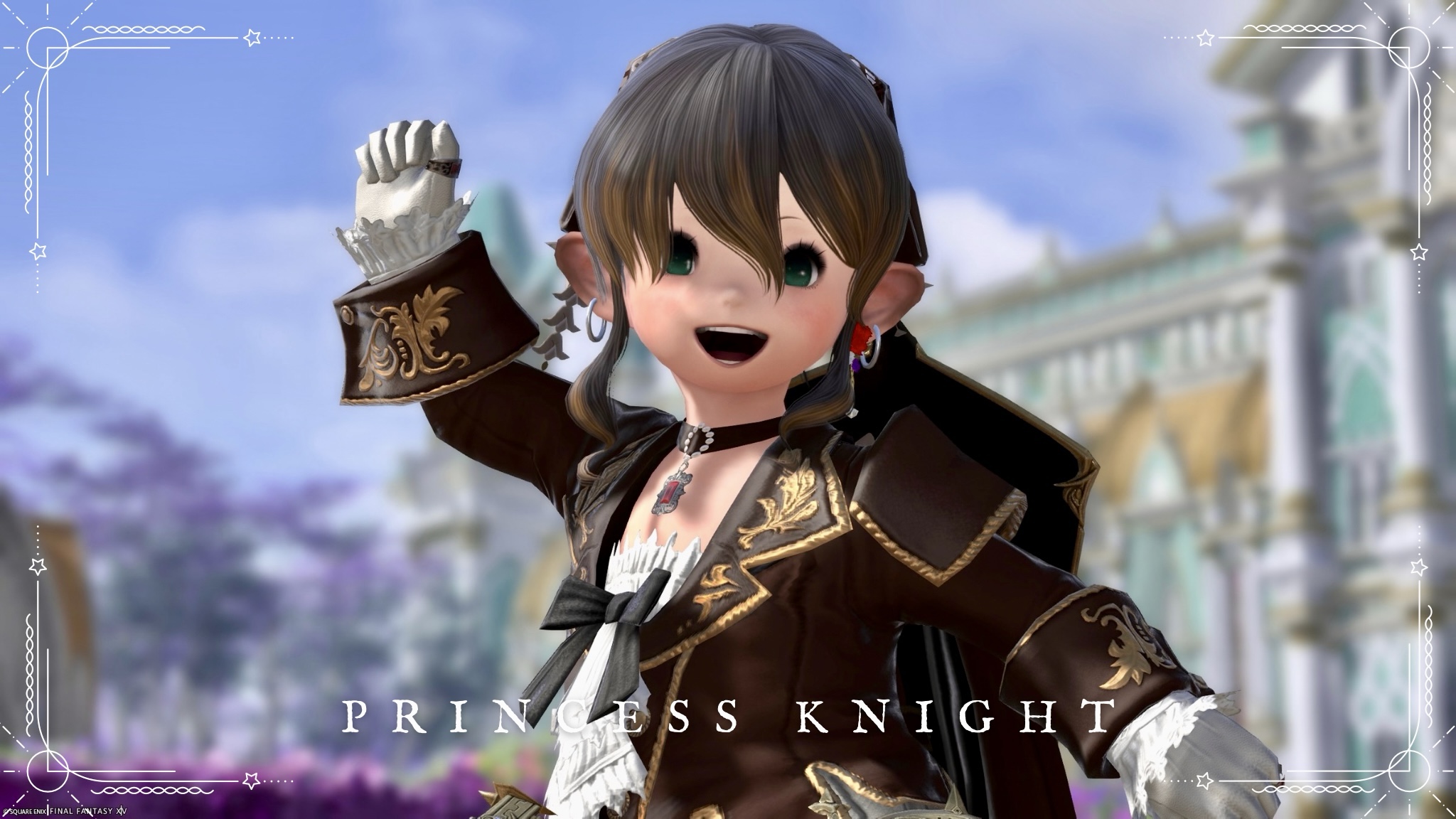 [Mirages] « La princesse chevalier du royaume de chocolat » — Tenue AF4 de mage rouge, arrangement brun Lalafell FF14 Blog Norirow Note 26